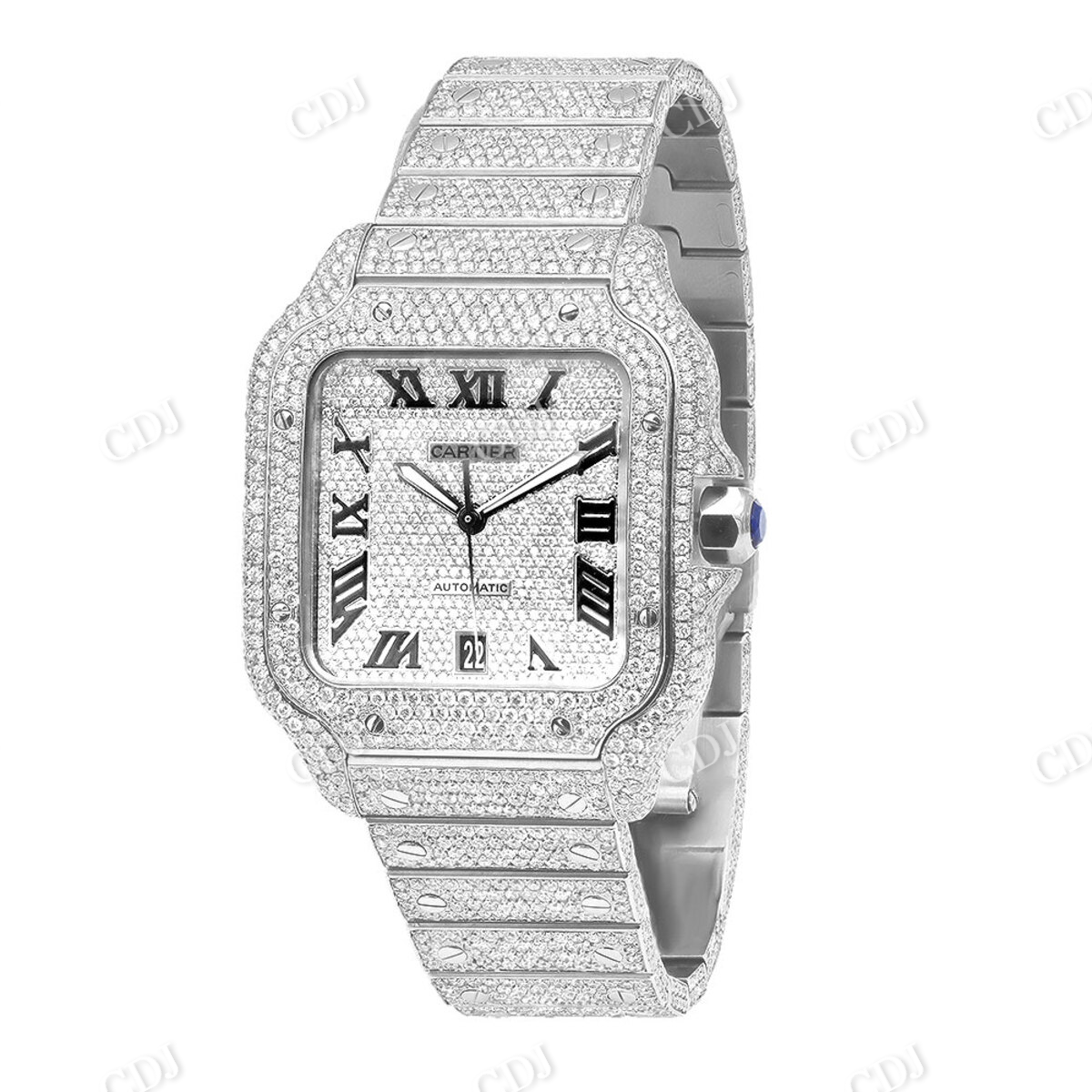 Hip Hop Custom Moissanite IcedOut Men's Wrist Watch customdiamjewel