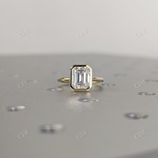 Antique Bezel Setting Statement Ring Set for Women  customdiamjewel 10 KT Yellow Gold VVS-EF