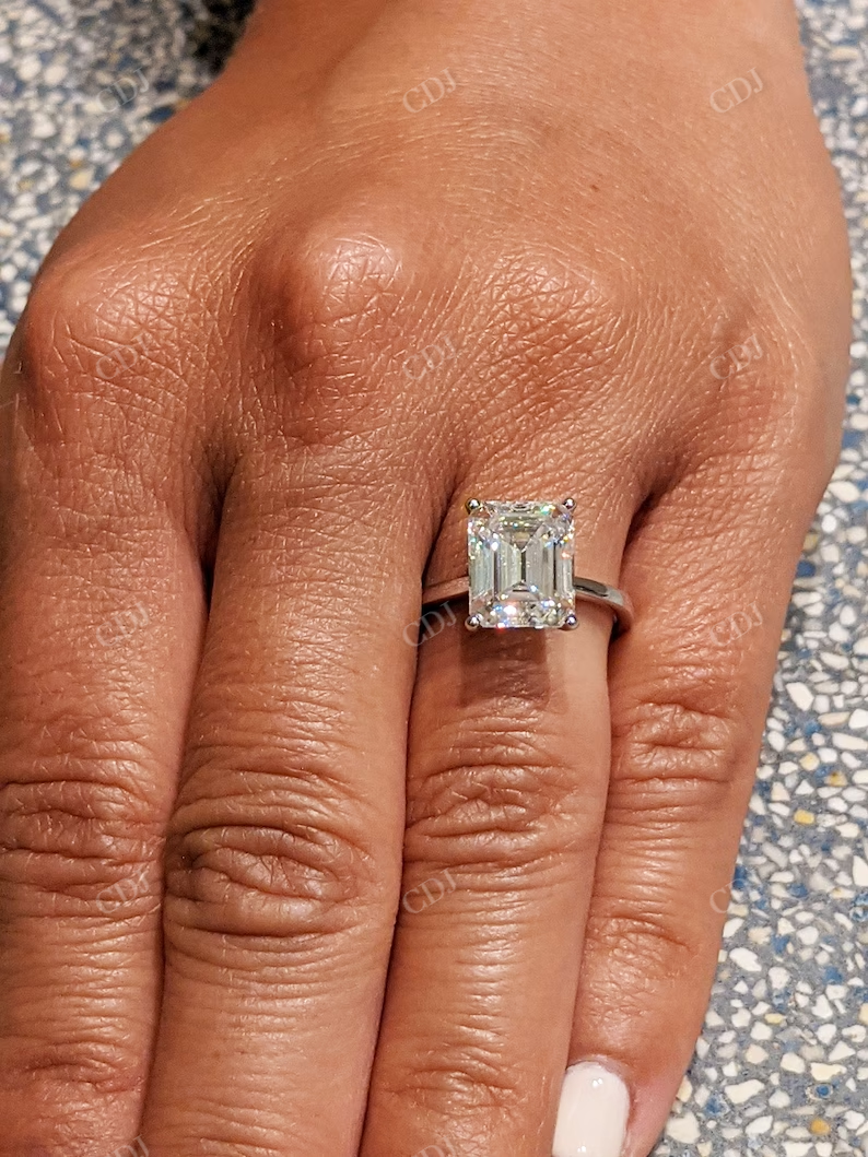3 Carat Emerald Cut Solitaire Engagement Ring