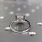 2.5CT Cushion Cut Halo Moissanite Engagement Ring