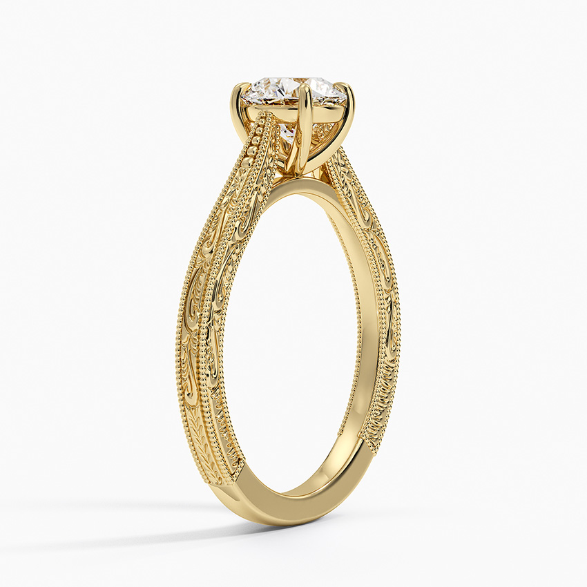 2CT Lab Grown Diamond Hand Engraved Ring For Engagement  customdiamjewel   