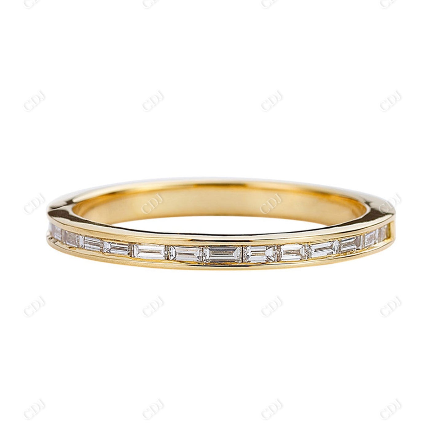 0.25CTW Baguette Diamond Wedding Band Woman  customdiamjewel 10KT Yellow Gold VVS-EF