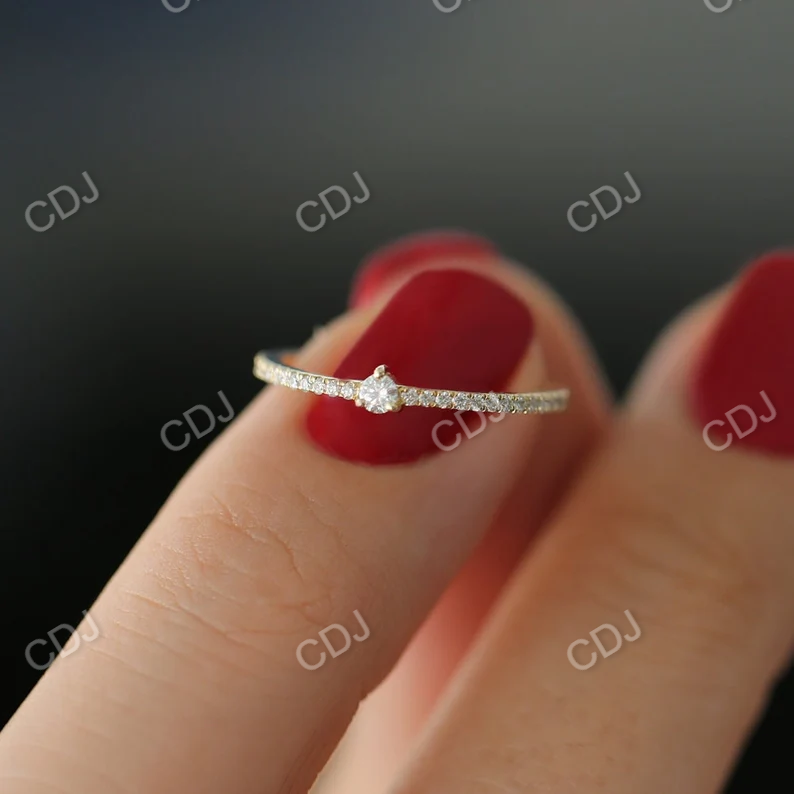 0.20CTW Pave Lab Grown Diamond Stacking Round Cut Wedding Band  customdiamjewel   