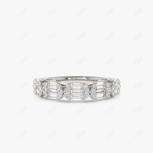 0.75CTW Baguette Lab Grown Diamond Wedding Band  customdiamjewel 10KT White Gold VVS-EF