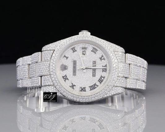 Custom Moissanite Rolex Iced Out Men's Wrist Watch customdiamjewel