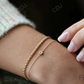 14K Gold Tiny Baguette and Round Cut Natural Diamond Bracelet  customdiamjewel   
