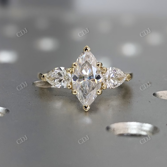 1.5 Ct Marquise Moissanite Vintage Ring  customdiamjewel 10 KT Yellow Gold VVS-EF