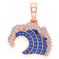 0.85CTW Blue And White Ocean Wave Pendant  customdiamjewel   