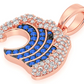 0.85CTW Blue And White Ocean Wave Pendant  customdiamjewel   