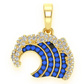 0.85CTW Blue And White Ocean Wave Pendant  customdiamjewel   
