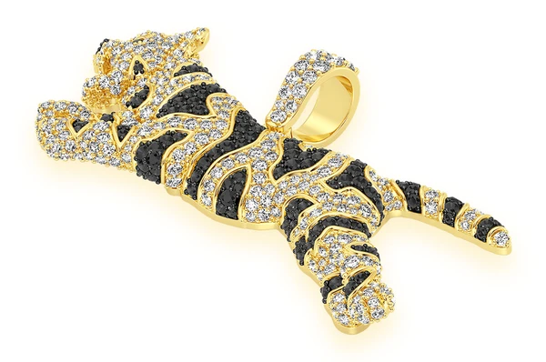3.50CTW Diamond Striped Tiger Pendant  customdiamjewel   