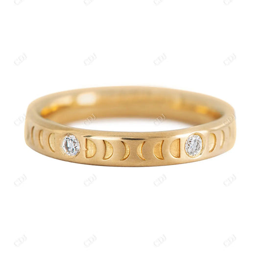 2MM Natural Diamond Moon Wedding Ring  customdiamjewel 10KT Yellow Gold VVS-EF
