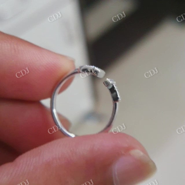 Unique Cuff Style Minimalist Round Moissanite Ring  customdiamjewel   