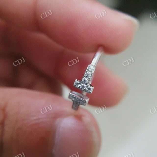 Unique Cuff Style Minimalist Round Moissanite Ring  customdiamjewel   