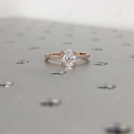 Rose Gold Oval Cut Moissanite Engagement Ring  customdiamjewel 10 KT Rose Gold VVS-EF