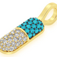 0.50CTW Pill Capsule Two Color Diamond Pendant  customdiamjewel   