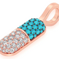 0.50CTW Pill Capsule Two Color Diamond Pendant  customdiamjewel   