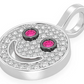 Unique CDJ 0.40CTW Ruby Eyes Smiley Face Pendant  customdiamjewel   