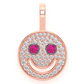 Unique CDJ 0.40CTW Ruby Eyes Smiley Face Pendant  customdiamjewel   