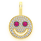 Unique CDJ 0.40CTW Ruby Eyes Smiley Face Pendant  customdiamjewel   