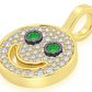 0.33CTW  Emerald Gemstone Eyes Smiley Pendant  customdiamjewel   
