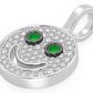 0.33CTW  Emerald Gemstone Eyes Smiley Pendant  customdiamjewel   
