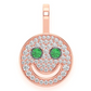 0.33CTW  Emerald Gemstone Eyes Smiley Pendant  customdiamjewel   
