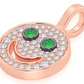 0.33CTW  Emerald Gemstone Eyes Smiley Pendant  customdiamjewel   