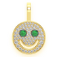 0.33CTW  Emerald Gemstone Eyes Smiley Pendant  customdiamjewel   