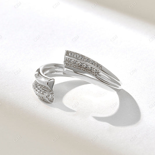 Pave Real Diamond Open Shank Cuff Ring customdiamjewel 10KT White Gold VVS-EF