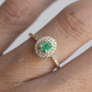 0.5ct Oval Cut Moissanite Double Halo Engagement Ring  customdiamjewel   