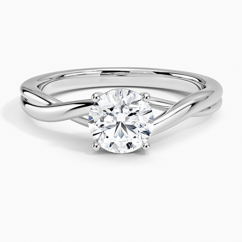1CT Round Cut Lab Grown Diamond Twist Solitaire Engagement Ring  customdiamjewel   