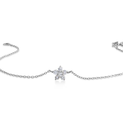 Flower Design Lab Grown Diamond Bracelet for Woman  customdiamjewel Sterling Silver White Gold VVS-EF