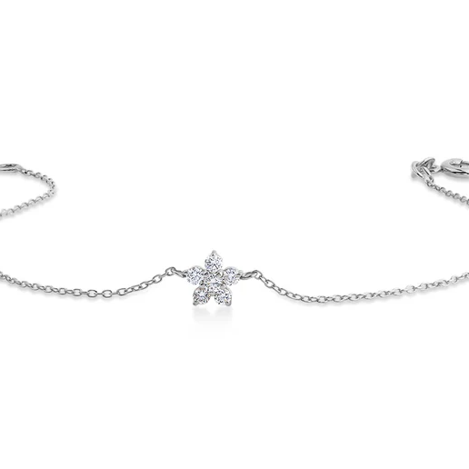 14k Gold Flower Design Cluster Diamond Bracelet  customdiamjewel 10 KT Solid Gold White Gold VVS-EF