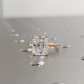 3.0CT Radiant Cut Moissanite Solitaire Hidden Halo Ring
