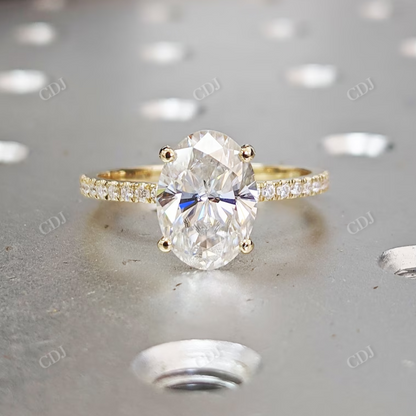 Oval Cut Moissanite Yellow Gold Ring  customdiamjewel 10 KT Yellow Gold VVS-EF