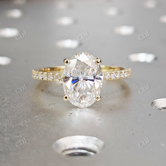 Oval Cut Moissanite Yellow Gold Ring  customdiamjewel 10 KT Yellow Gold VVS-EF