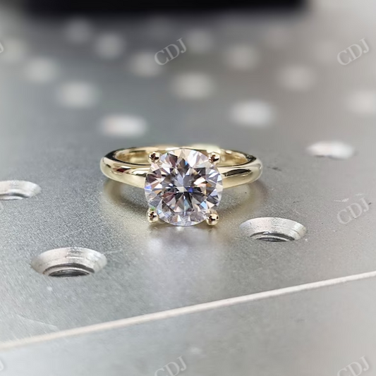2CT Solitaire Moissanite Engagement Ring  customdiamjewel 10 KT Yellow Gold VVS-EF