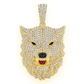 14K Yellow gold 4.75CTW Wolf Head Pendant  customdiamjewel   