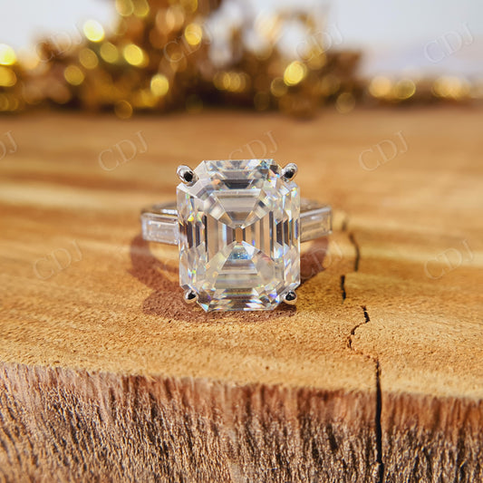 6.95CT Emerald Cut Moissanite Engagement Ring  customdiamjewel   