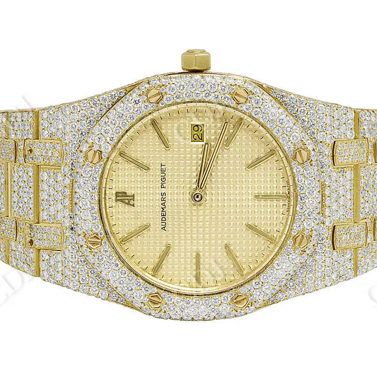 Fully Iced Out Moissanite Studded Hip Hop Watch customdiamjewel
