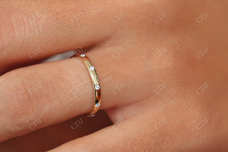 0.12CTW Natural Diamond Minimalist Wide Wedding Band  customdiamjewel   