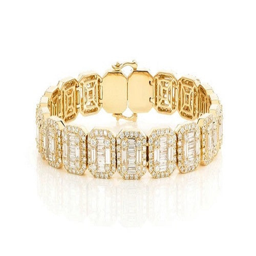 Attractive Baguette Diamond Rectangular Link Bracelet  customdiamjewel   