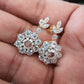 Cluster Round Crushed ice and Old Mine Cut Moissanite Earrings  customdiamjewel   