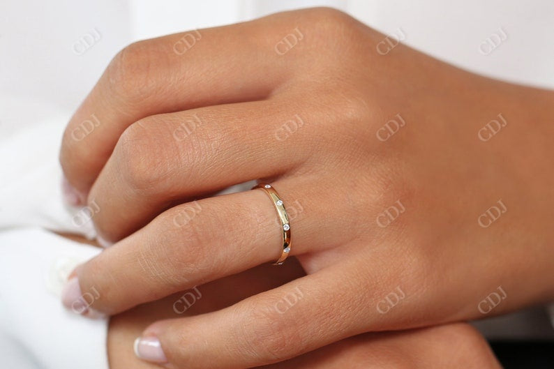 0.12CTW Natural Diamond Minimalist Wide Wedding Band  customdiamjewel   