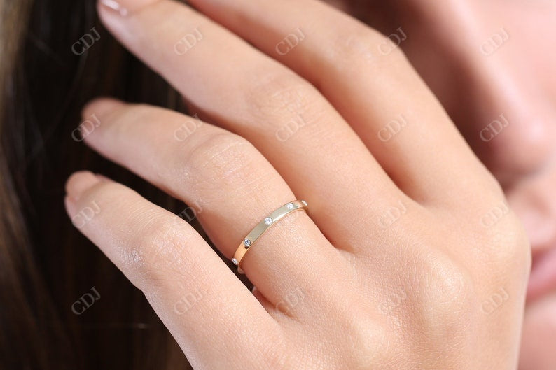 0.12CTW Natural Diamond Minimalist Wide Wedding Band  customdiamjewel   