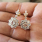 Cluster Round Crushed ice and Old Mine Cut Moissanite Earrings  customdiamjewel   