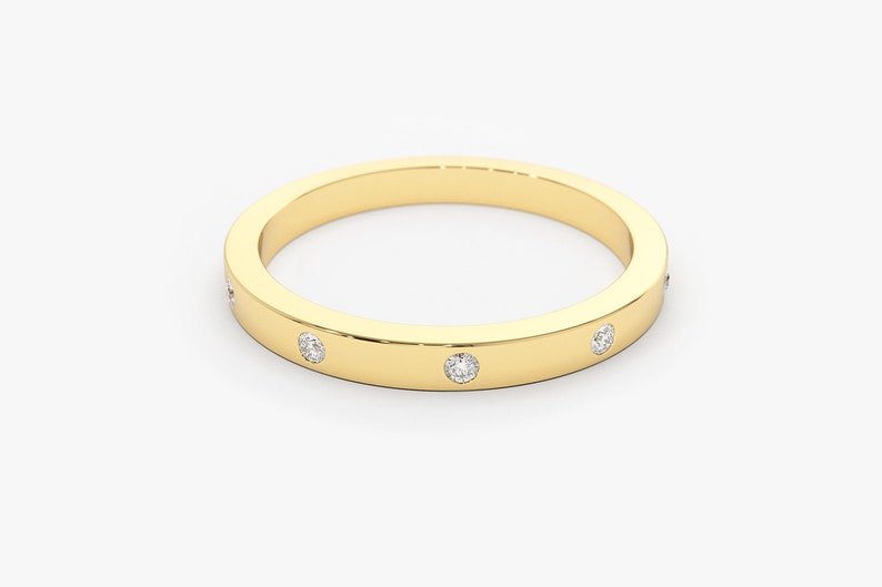 0.12CTW Natural Diamond Minimalist Wide Wedding Band  customdiamjewel   