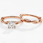 1.22CTW Half Eternity Twist Moissanite Engagement Ring Set  customdiamjewel 10KT Rose Gold VVS-EF