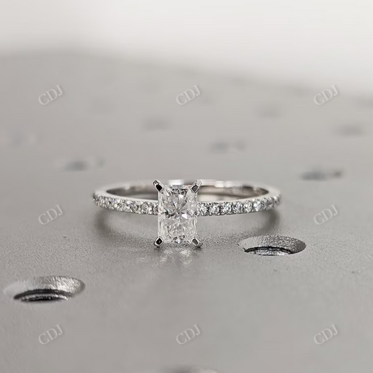 14k White Gold Radiant Cut Moissanite Engagement Ring  customdiamjewel 10 KT White Gold VVS-EF